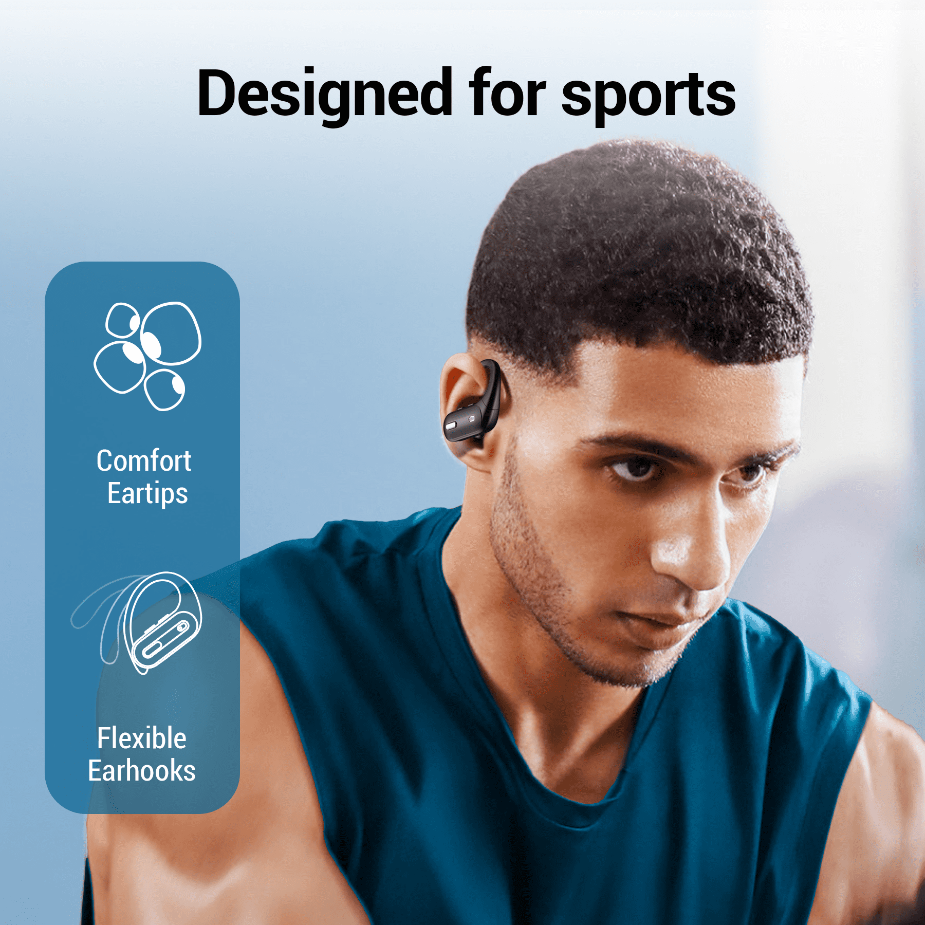 VEAT00L Active Noise Cancelling Ear Buds Wireless Earbuds 75H Playtime Bluetooth Headphones with LED Display Case, Deep Bass Fitness Earphones Gym Running Workout, IP7 Over Earbuds with Earhook